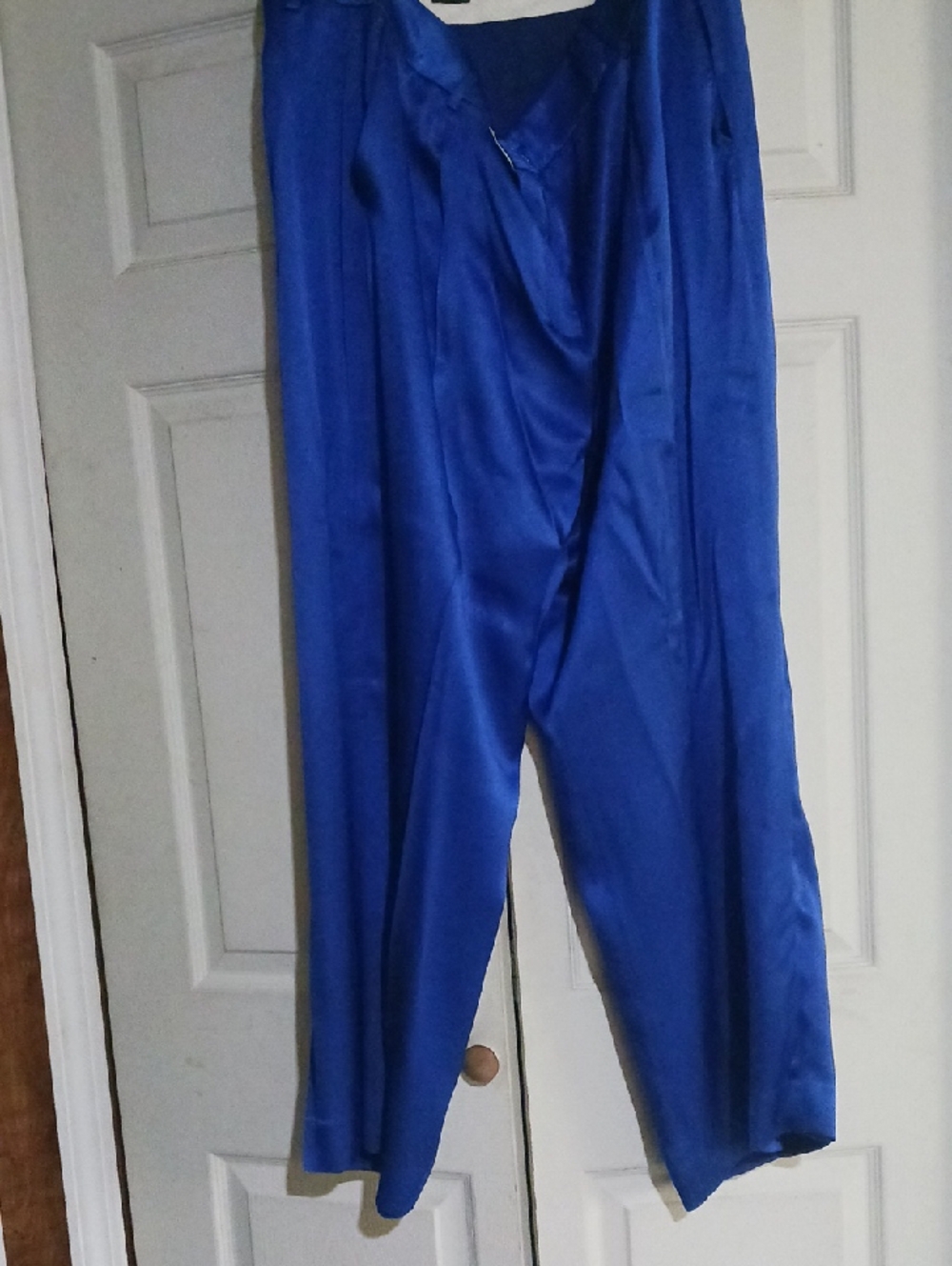 J. Crew Blue Sateen Wide Leg Pants